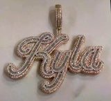 Yung Miami Baguette Cursive Name Necklace